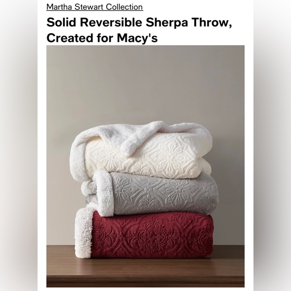 Martha Stewart Bedding Nwt Martha Stewart Carved Classic Sherpa